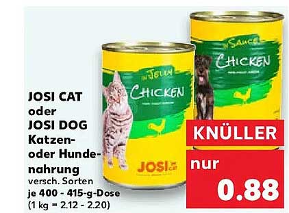 JOSI CAT oder JOSI DOG Katzen- oder Hundenahrung in verschiedenen Sorten