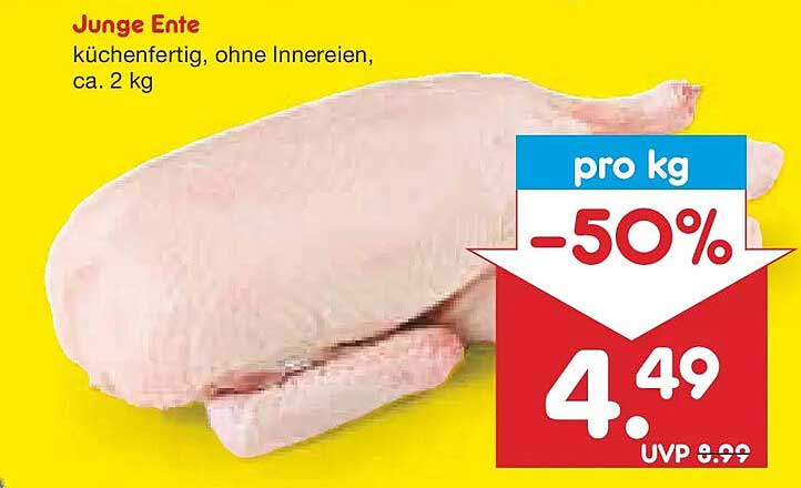 Junge Ente, küchenfertig, ohne Innereien, ca. 2 kg