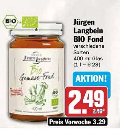 Jürgen Langbein BIO Fond verschiedene Sorten 400 ml Glas
