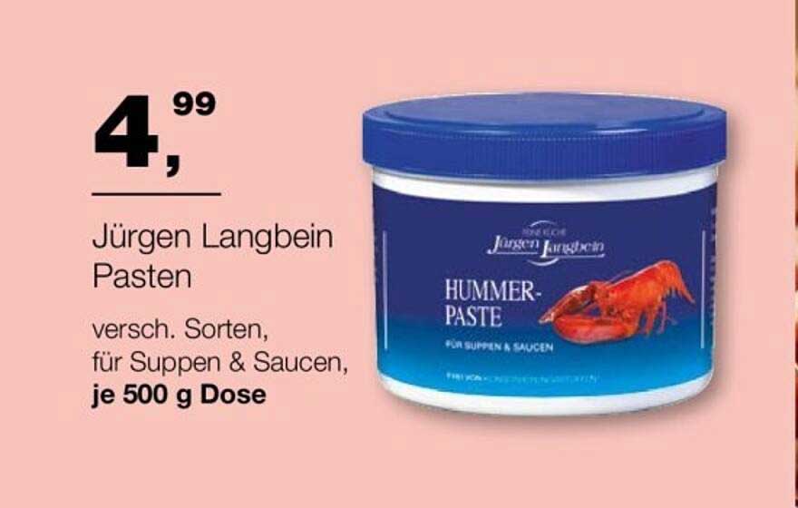 Jürgen Langbein Hummer-Paste für Suppen & Saucen, je 500 g Dose