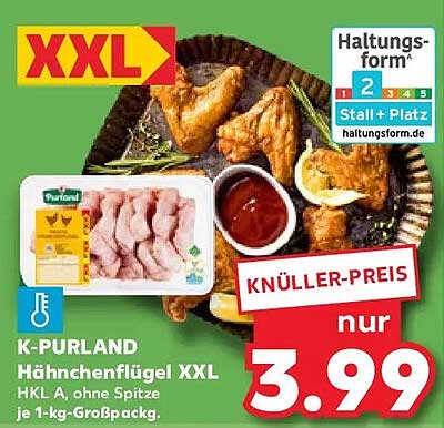 K-PURLAND Hähnchenflügel XXL - nur 3,99 €
