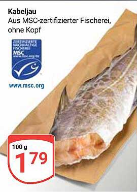 Kabeljau aus MSC-zertifizierter Fischerei, ohne Kopf