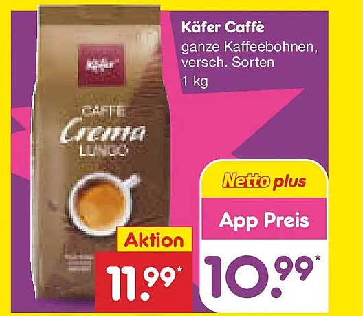 Käfer Caffè ganze Kaffeebohnen, versch. Sorten 1 kg