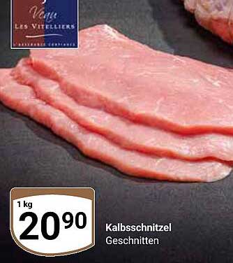 Kalbsschnitzel geschnitten