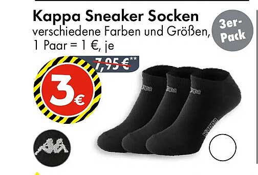 Kappa Sneaker Socken – 3er-Pack