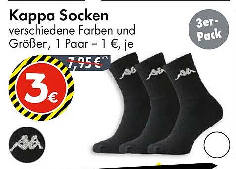 Kappa Socken 3er-Pack – verschiedene Farben und Größen