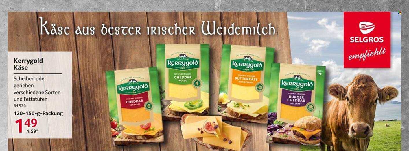 Kerrygold Käse - Scheiben oder gerieben in verschiedenen Sorten und Fettstufen
