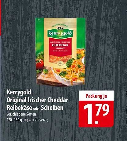 Kerrygold Original Irischer Cheddar Reibekäse oder Scheiben