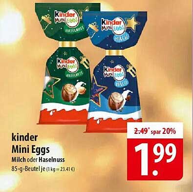 kinder Mini Eggs – Milch oder Haselnuss