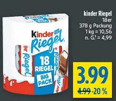kinder Riegel 18er Packung