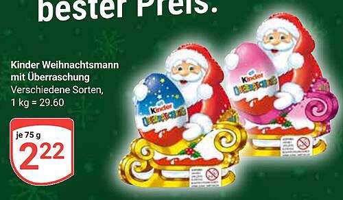 Kinder Weihnachtsmann mit Überraschung