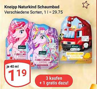 Kneipp Naturkind Schaumbad - Verschiedene Sorten, 40 ml für 1,19 €