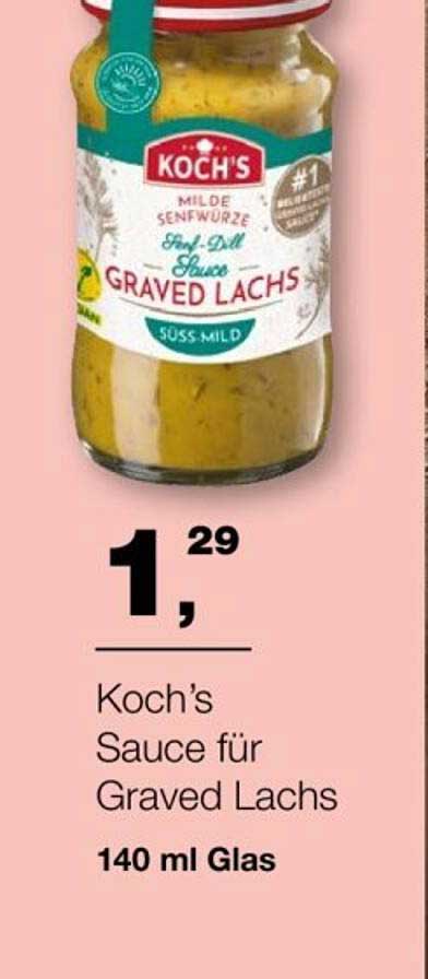 Koch’s Sauce für Graved Lachs - Süß-Mild, 140 ml Glas