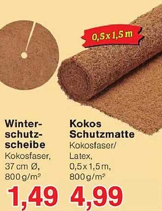 Kokos Schutzmatte 0,5 x 1,5 m - Ideal für den Winterschutz!