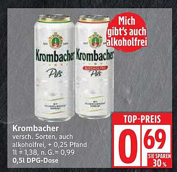 Krombacher Pils und alkoholfreie Sorten - TOP-PREIS!