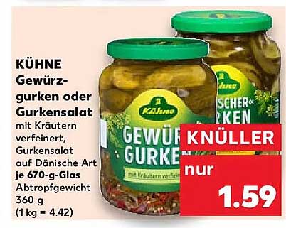 KÜHNE Gewürzgurken oder Gurkensalat