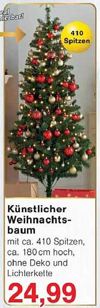 Künstlicher Weihnachtsbaum mit ca. 410 Spitzen