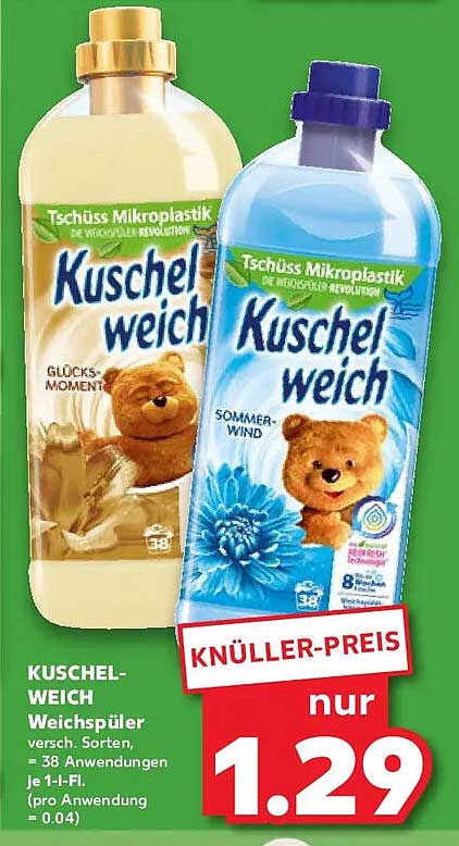 KUSCHEL-WEICH Weichspüler diverse Sorten, 38 Anwendungen