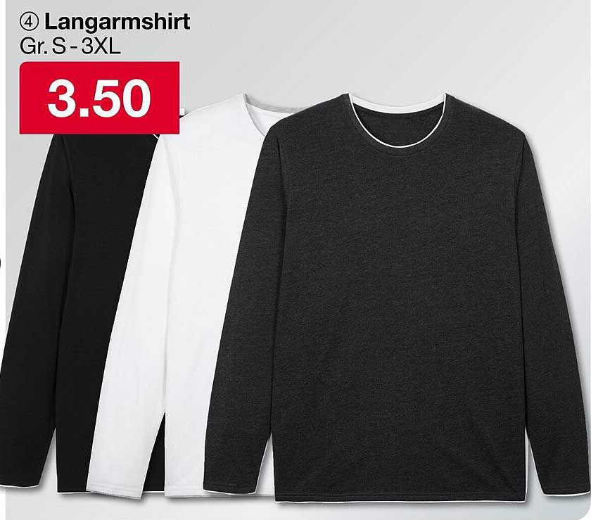Langarmshirt Gr. S - 3XL für nur 3,50 €