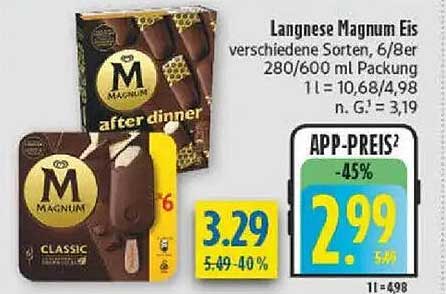 Langnese Magnum Eis verschiedene Sorten, 6/8er 280/600 ml Packung