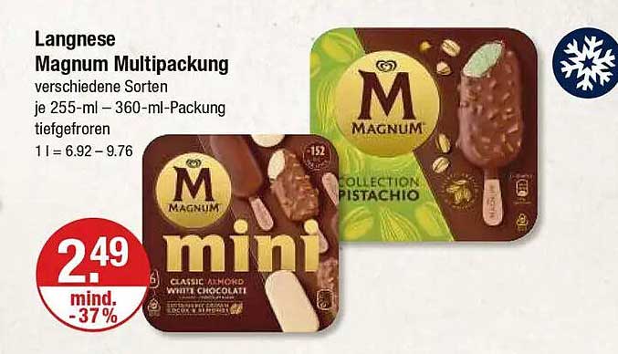 Langnese Magnum Multipackungen – verschiedene Sorten je 255-ml – 360-ml-Packung