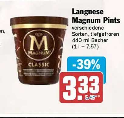 Langnese Magnum Pints verschiedene Sorten, tiefgefroren 440 ml Becher