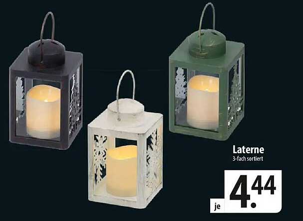 Laterne 3-fach sortiert