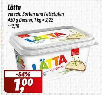 Lätta - verschiedene Sorten und Fettstufen