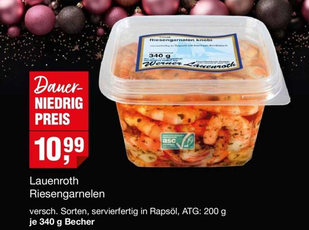 Lauenroth Riesengarnelen – versch. Sorten, servierfertig in Rapsöl, ATG: 200 g