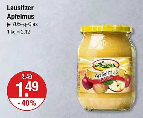 Lausitzer Apfelmus je 705-g-Glas