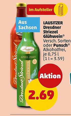LAUSITZER Dresdner Striezel Glühwein - Verschiedene Sorten oder Punsch, 0,75 L