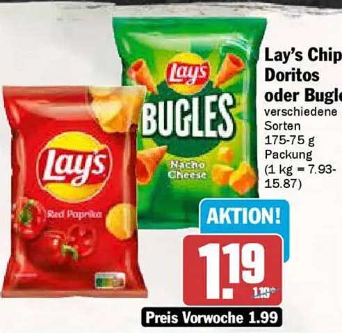 Lay's Chips Doritos oder Bugles – Aktionen vom AEZ-Prospekt