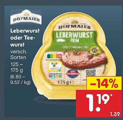 Leberwurst oder Teewurst - verschiedene Sorten