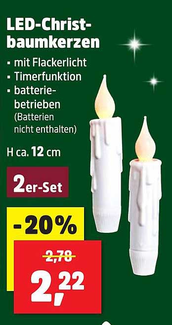 LED-Christbaumkerzen 2er-Set