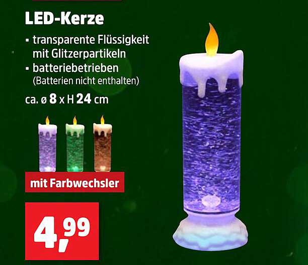 LED-Kerze mit Farbwechsler