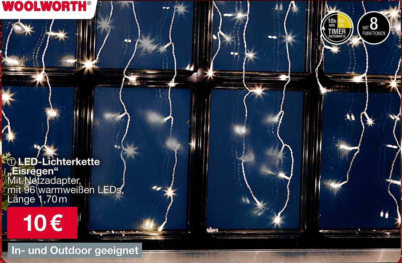 LED-Lichterkette „Eisregen“ mit 96 warmweißen LEDs, 1,70 m