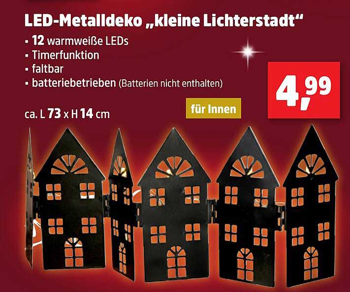 LED-Metalldeko „kleine Lichterstadt“