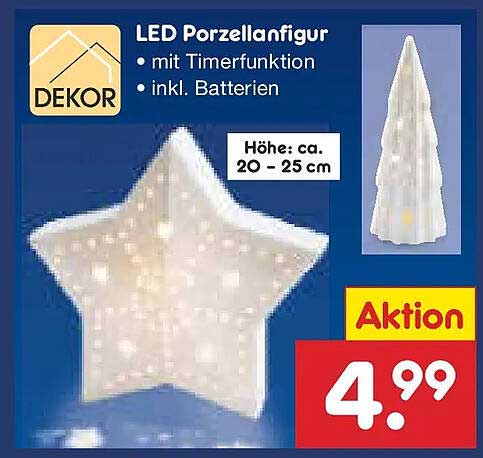 LED Porzellanfigur mit Timerfunktion