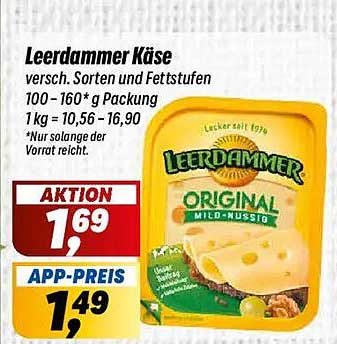 Leerdammer Käse - verschieden Sorten und Fettstufen