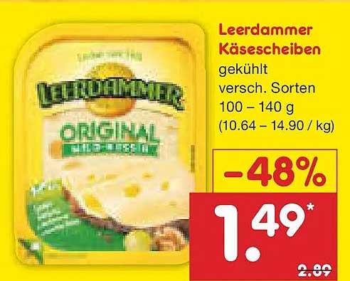 Leerdammer Käsescheiben 100 - 140 g