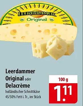 Leerdammer Original oder Delacrème - holländischer Schnittkäse 100 g