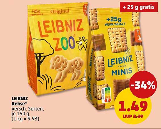 LEIBNIZ Kekse* Versch. Sorten, je 150 g