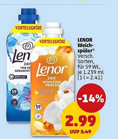 LENOR Weichspüler 24H Wohlfühl Frische, 59 WL
