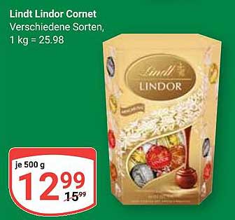 Lindt Lindor Cornet 500 g – Verschiedene Sorten