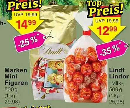 Lindt Lindor »Milk« und Marken Mini Figuren – Süße Versuchungen für Weihnachten
