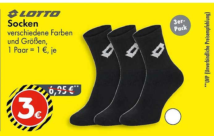 LOTTO Socken 3er-Pack – Verschiedene Farben und Größen