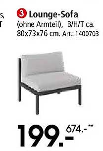 Lounge-Sofa (ohne Armteil) von Zurbrüggen