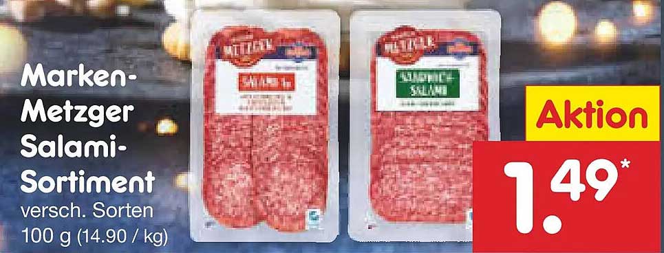Marken-Metzger Salami-Sortiment, verschiedene Sorten