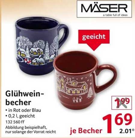 Mäser Glühweinbecher in Rot oder Blau