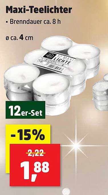 Maxi-Teelichter - 12er-Set